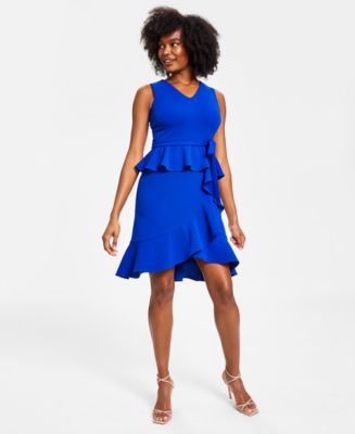 Calvin klein sleeveless ruffle hem 2024 midi dress