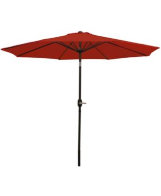 Outdoor Aluminum Patio Table Umbrella with Polyester Canopy and Push Button Tilt and Crank