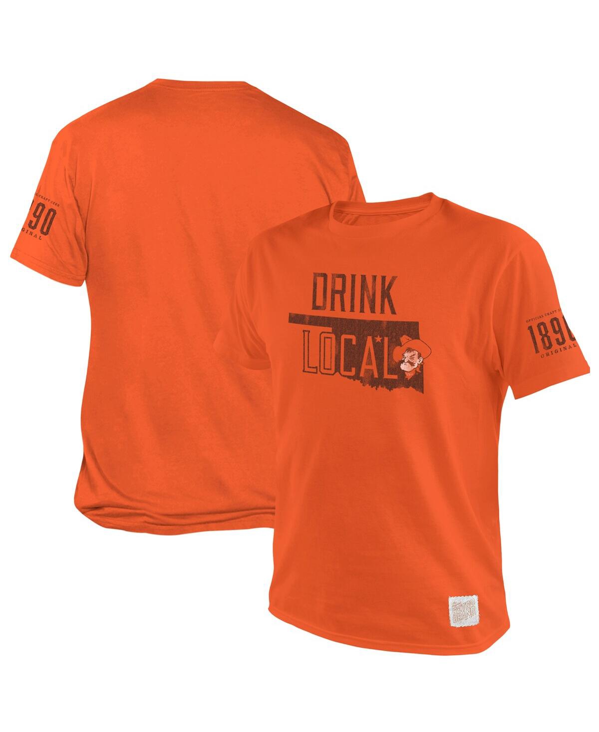 Shop Retro Brand Men's Original  Orange Oklahoma State Cowboys 1890 Original Drink Local T-shirt