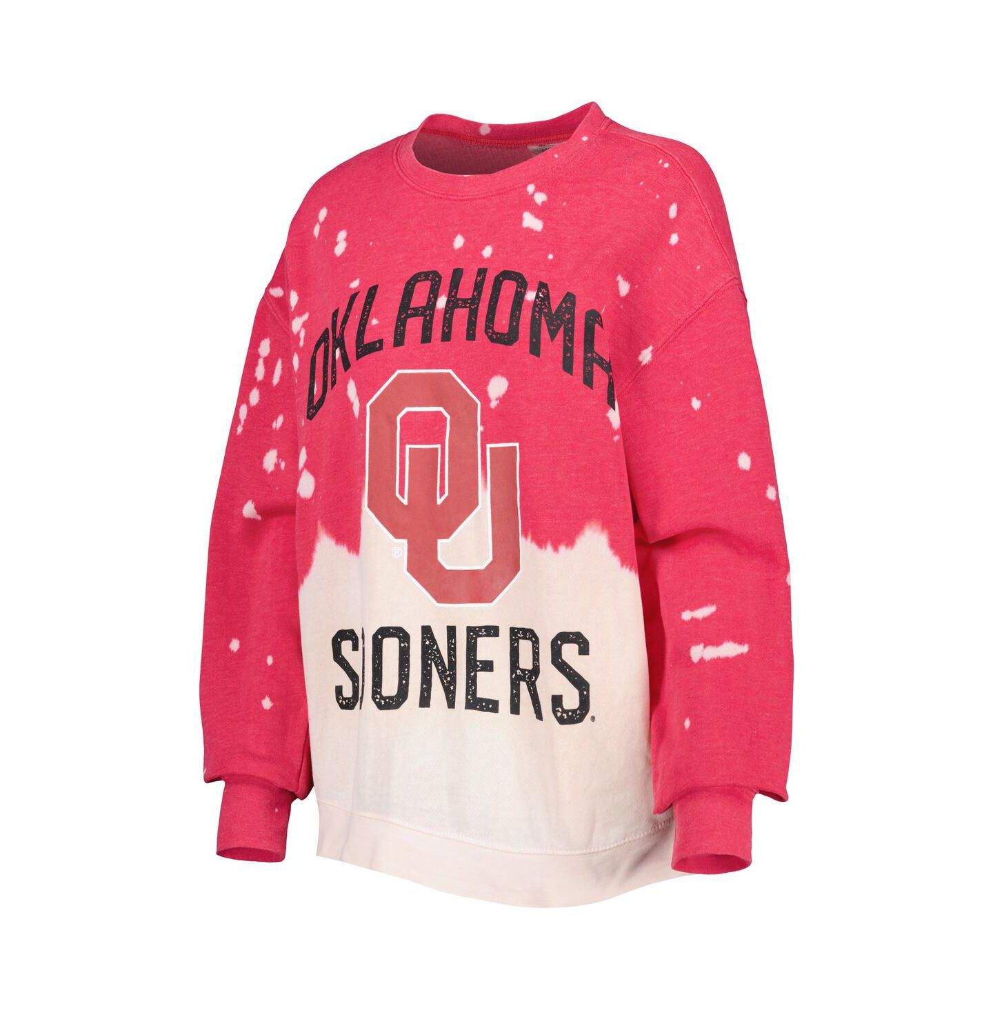 Женская толстовка Gameday Couture Crimson Oklahoma Sooners Twice As Nice Faded Dip-Dye Pullover — фото 3