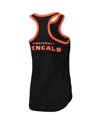 Women's Black Cincinnati Bengals Tater Burnout Tank Top