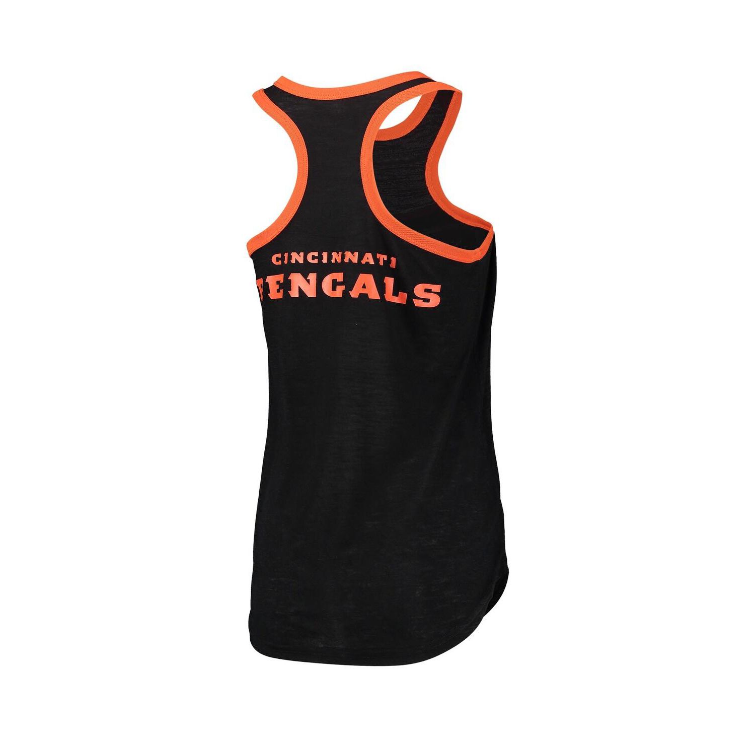 Women's Black Cincinnati Bengals Tater Burnout Tank Top