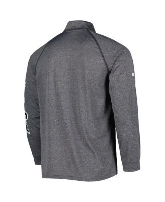 Men's Heather Gray Chicago White Sox Wordmark Raglan Quarter-Zip Top