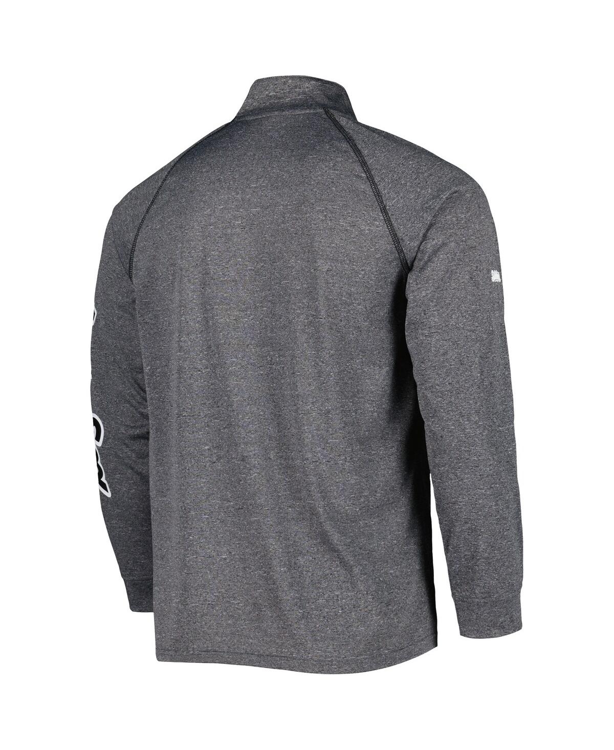 Stitches Men's  Heather Gray Chicago White Sox Wordmark Raglan Quarter-zip Top In Heather Gray