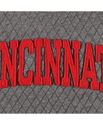 Women's Heather Charcoal Cincinnati Bearcats Moose Quilted Pullover Sweatshirt