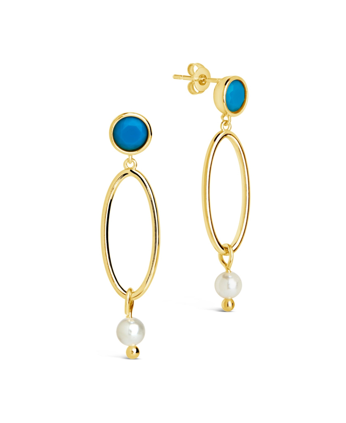 Sterling Forever Ula Drop Studs In Gold