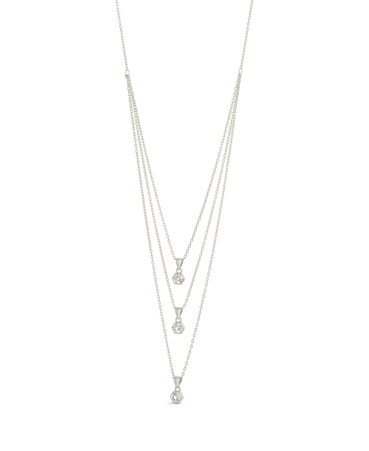 Sterling Forever Gia Layered Necklace In Silver