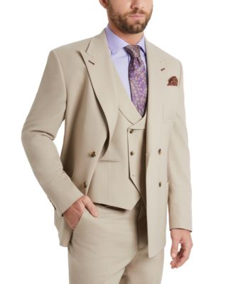 Tayion Collection - Men's Classic-Fit Tan Suit Jacket