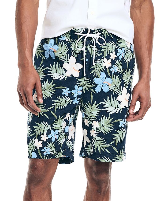 Nautica Men's Sustainably Crafted 8.5" FloralPrint Linen Blend Cabana