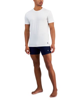 Polo Ralph Lauren Mens Crewneck Undershirts Classic Fit Boxer Briefs In White
