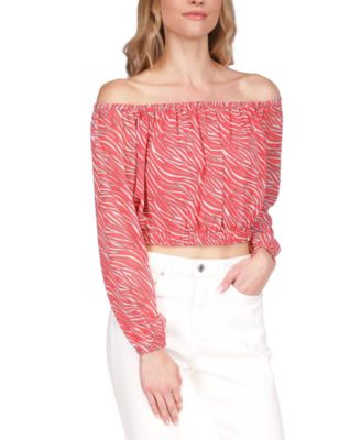 Michael Kors - Women's Zebra-Print Off-The-Shoulder Top