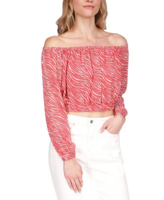 Michael Kors Women's Zebra Print Chain Trim Top Pink Size 3X