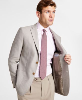 Men's Classic Fit Herringbone Woven Sport Coat