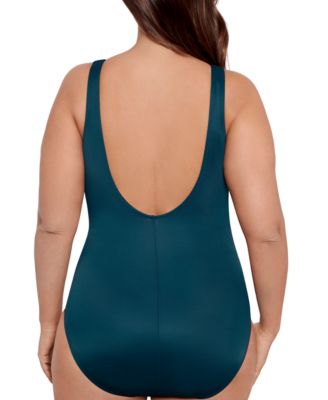 Women's Plus Illustionists Crossover Tummy Control One Piece Swimsuit