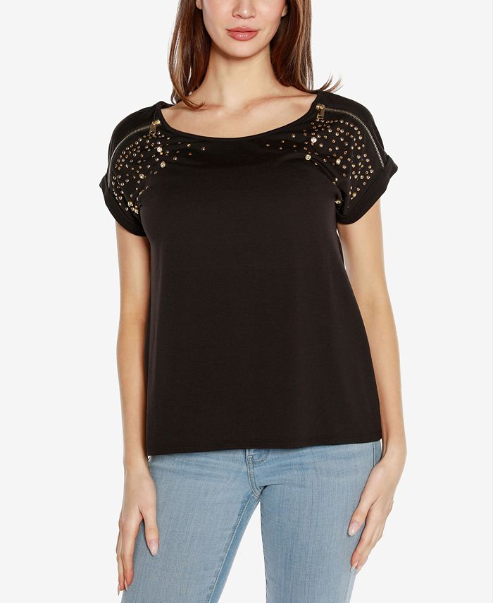 Belldini Women's Embellished High-Low Top - Macy's