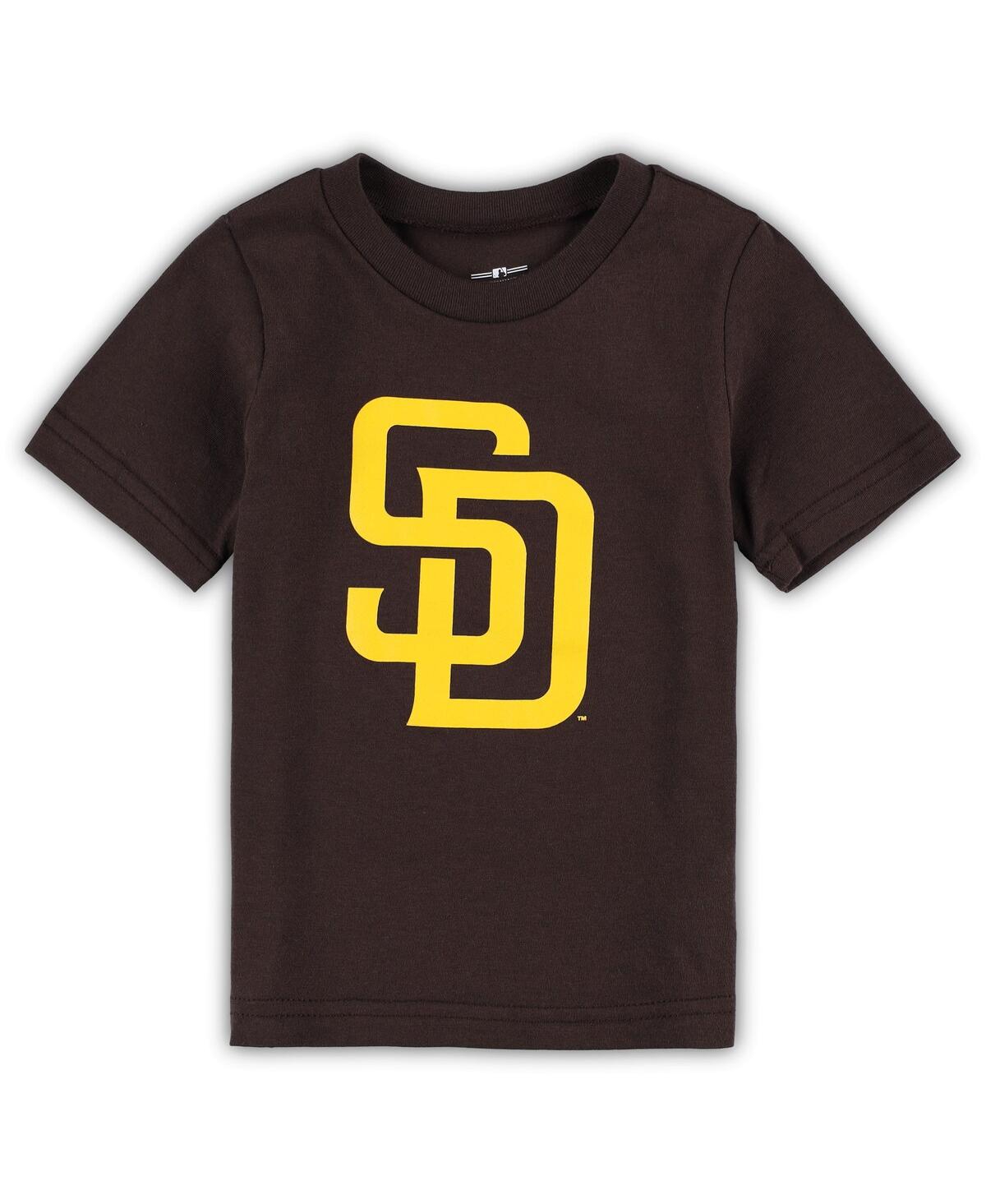Outerstuff Babies' Infant Boys And Girls Brown San Diego Padres Team Crew Primary Logo T-shirt