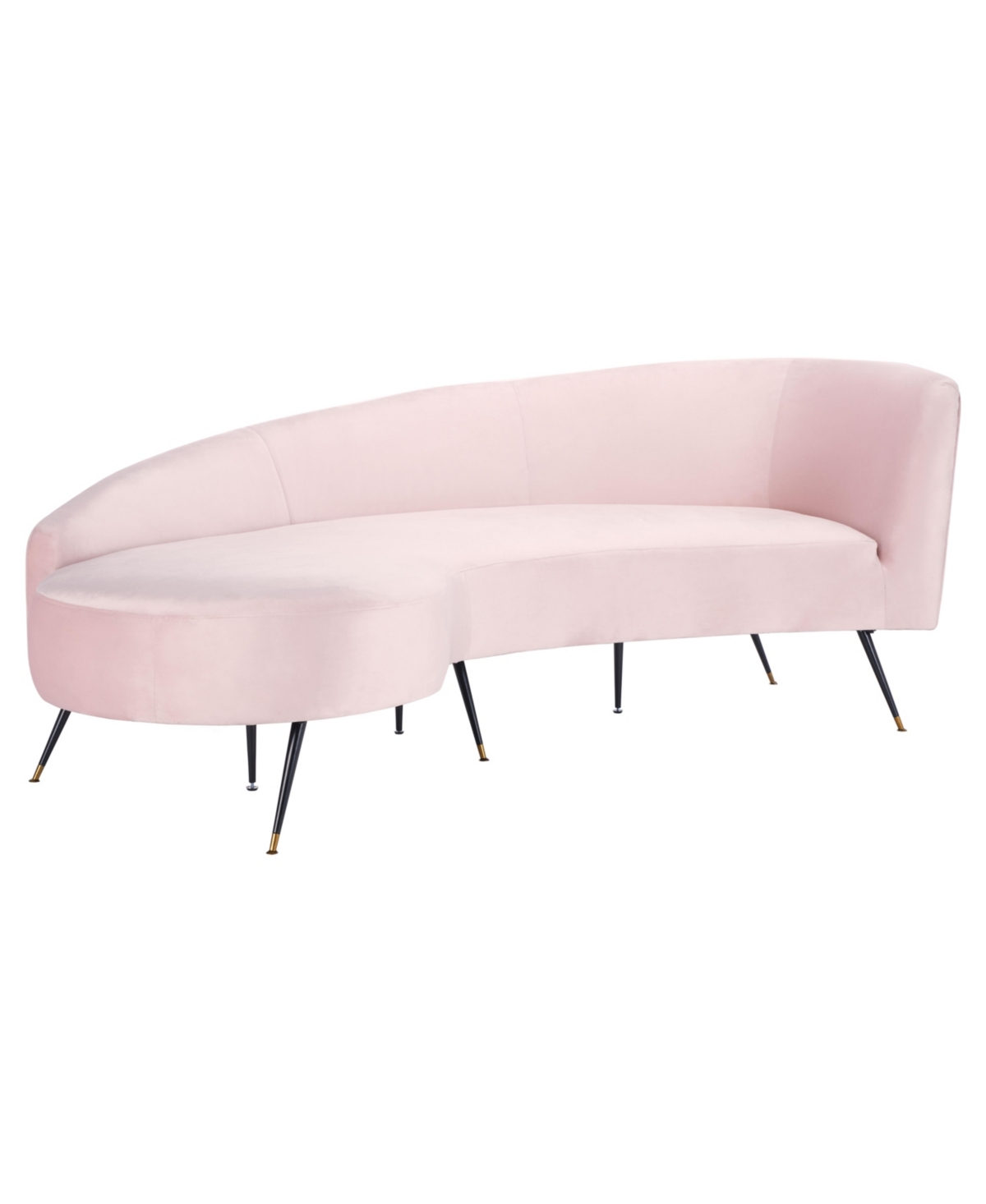 Safavieh Evangeline 86" Velvet Parisian Sofa In Pale Pink