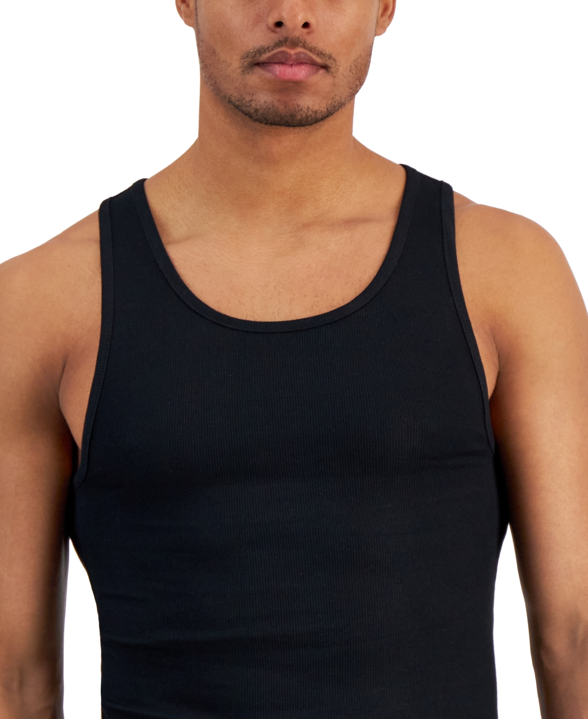 Alfani Men's 4-Pk. Regular-Fit Solid Tanks, Created for Macy's