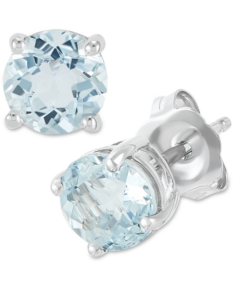 Украшения Macy's Birthstone Stud Earrings in 14k Gold or 14k White Gold