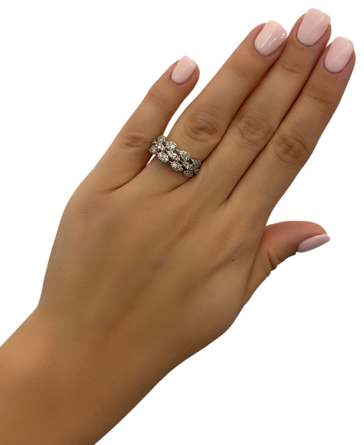Le Vian Vanilla Diamond Pear Mini Cluster Triple Row Ring (5/8 ct. t.w.) in Platinum