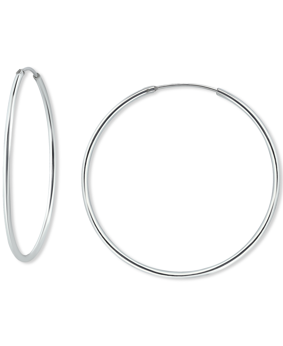 Giani Bernini Sterling Silver Polished Endless Medium (35mm) Hoop Earrings, Created for Macy's