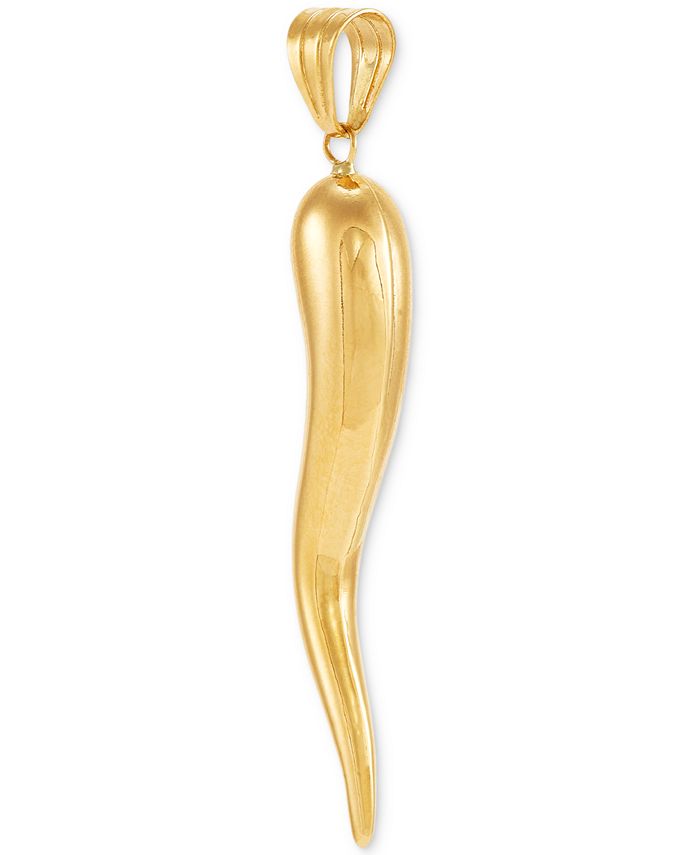 Macy's Men's Polished Cornicello Horn Pendant in 10k Gold - Macy's