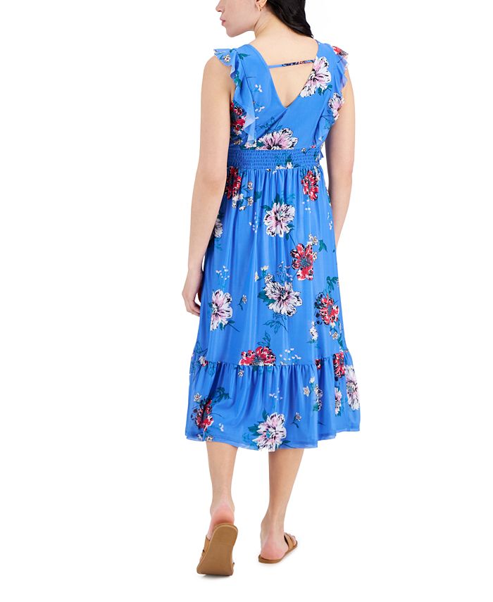 Tinsel Petite FloralPrint RuffleTrim Midi Dress & Reviews Dresses