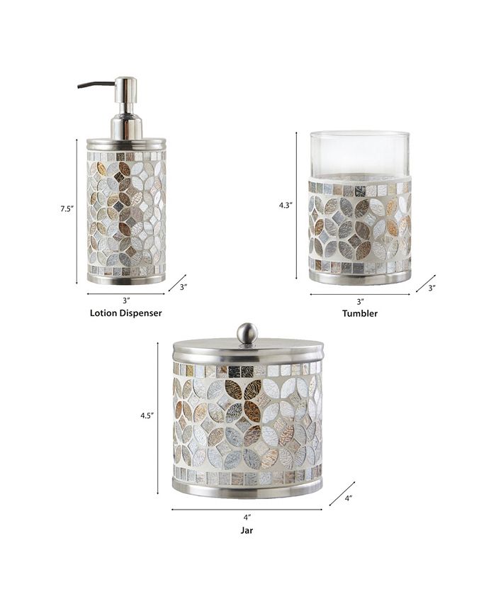 Madison Park Tesera Mosaic Glass 3 Piece Bath Accessory Set Macy's
