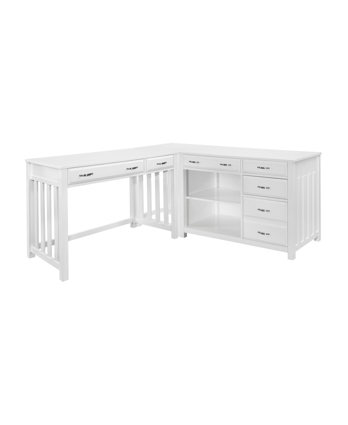 Furniture Traine 3-piece Corner Desk In White