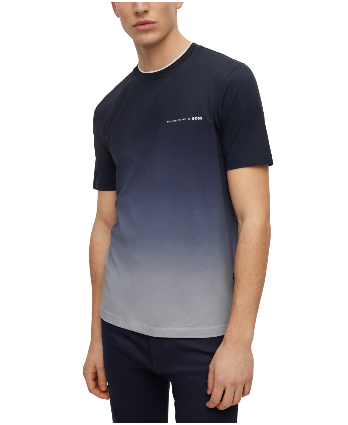 HUGO BOSS BOSS BY HUGO BOSS MEN'S PORSCHE STRETCH-COTTON DEGRADE PRINT T-SHIRT