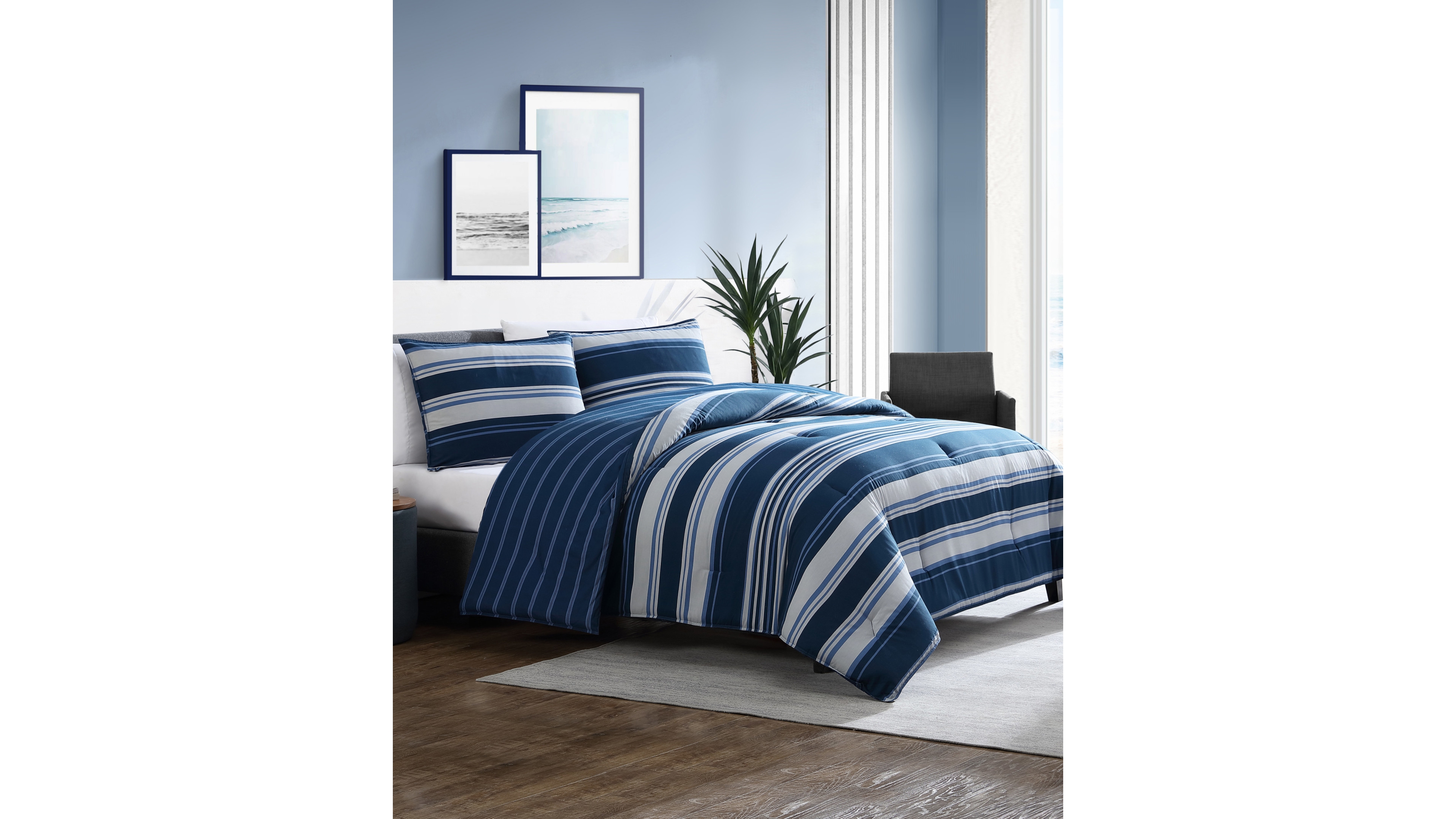 Nautica Lakeview Reversible 3 Piece Comforter, Set, Full/Queen