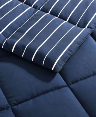 Longdale Solid Stripe Reversible 2 Piece Comforter Set, Twin