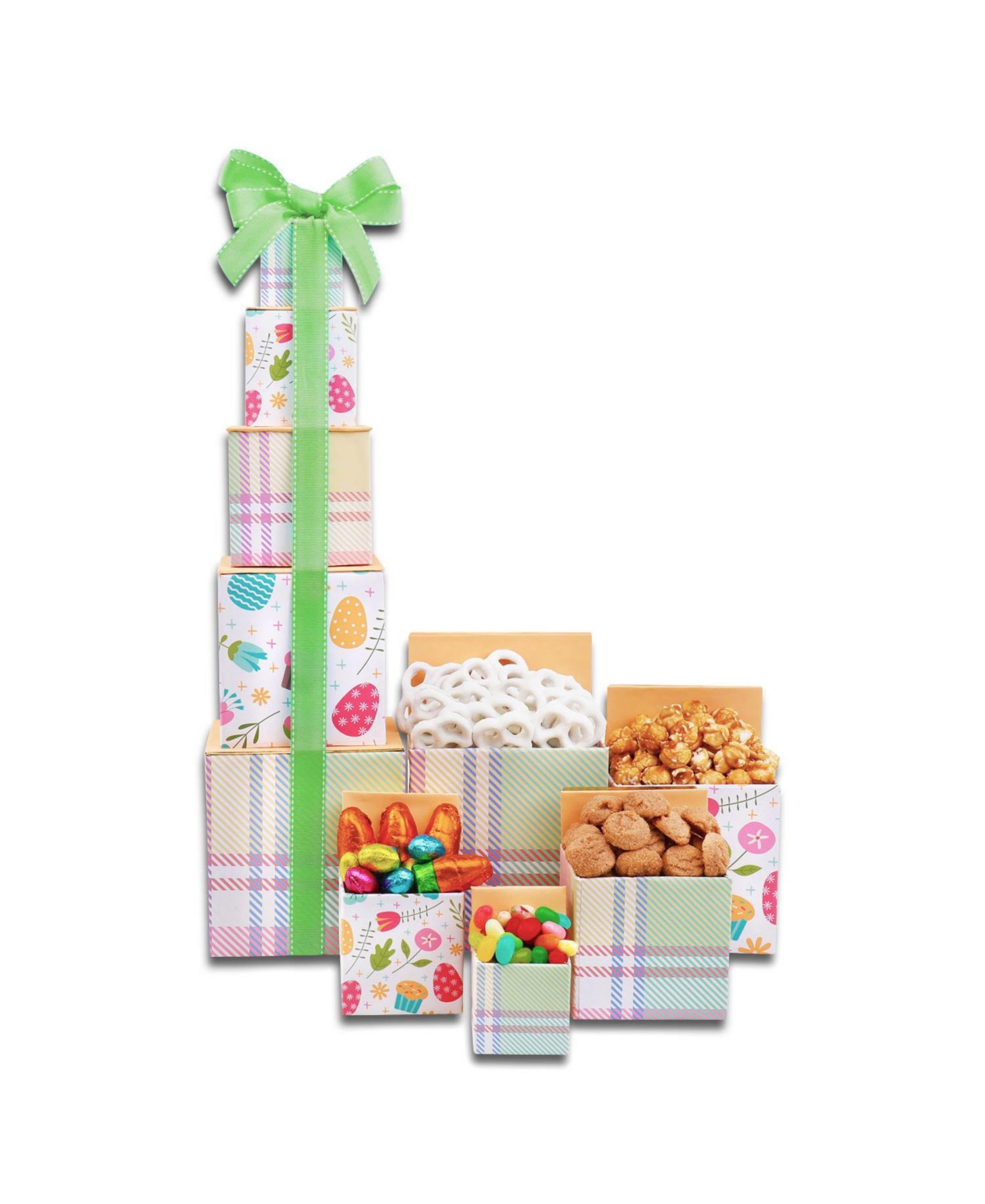 Alder Creek Gift Baskets Egg-cellent Candy And Treats Easter Tower Gift Set, 6 Piece