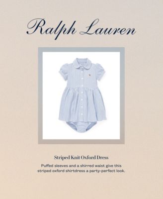 Baby Girls Striped Knit Oxford Dress