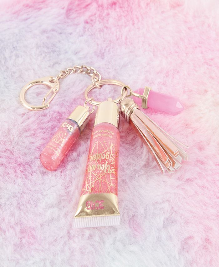 Three Cheers For Girls 3C4G Pink Gold-Tone Keychain Lip Gloss Make It ...