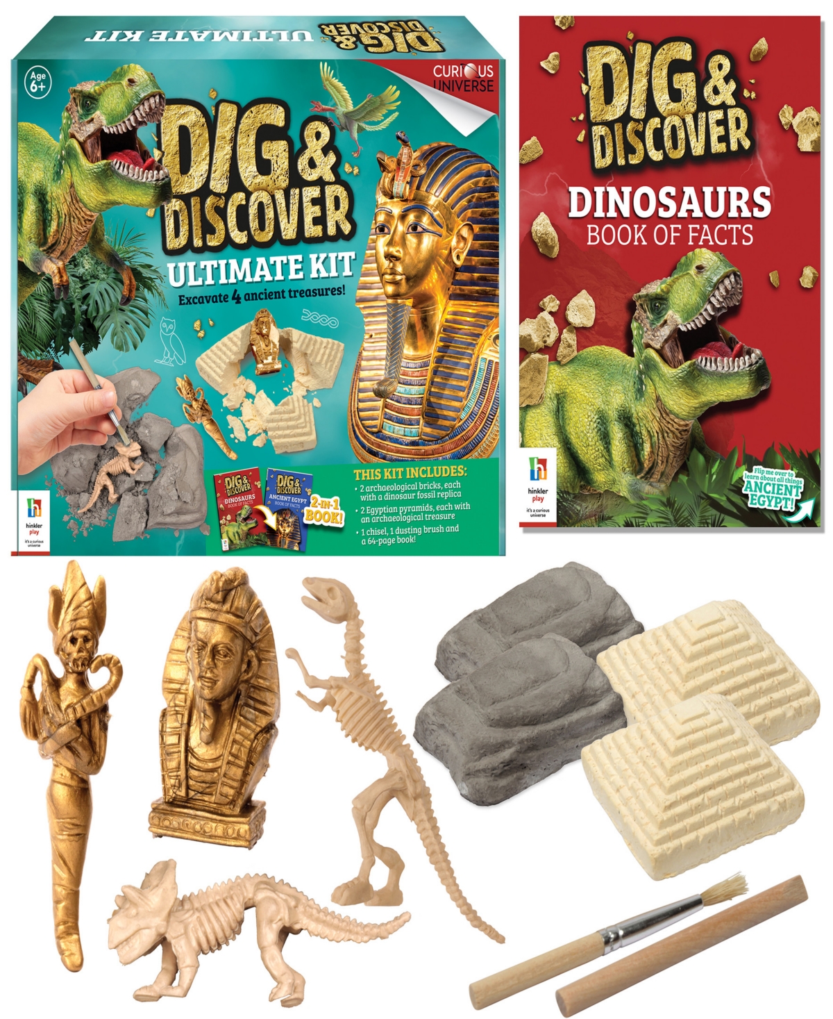 Dig Discover Ultimate Kit Diy Science and Geology for Kids, Dinosaurs Ancient Egypt