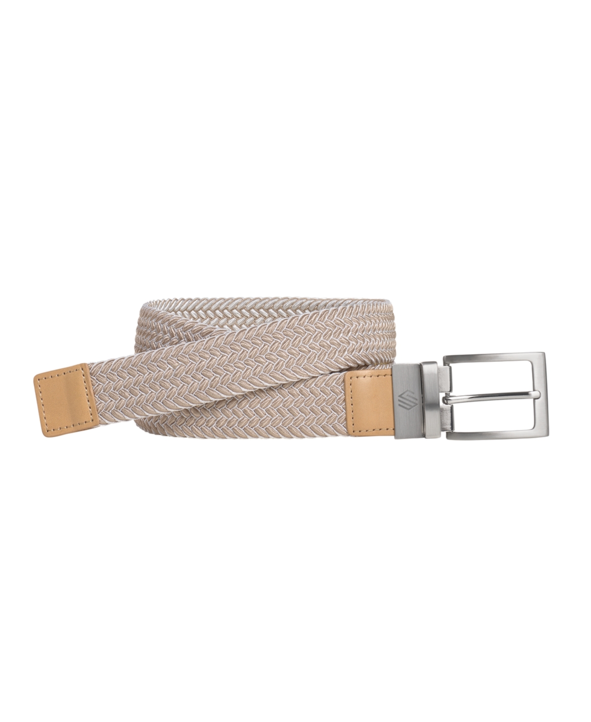 Shop Johnston & Murphy Men's Reversible Woven Stretch Belt In Dark Taupe,white
