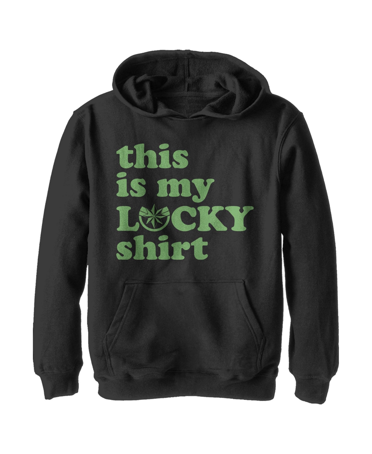 Marvel Boy's  Captain  St. Patrick's Day This Is My Lucky Shirt Child Pull Over Hoodie In Black