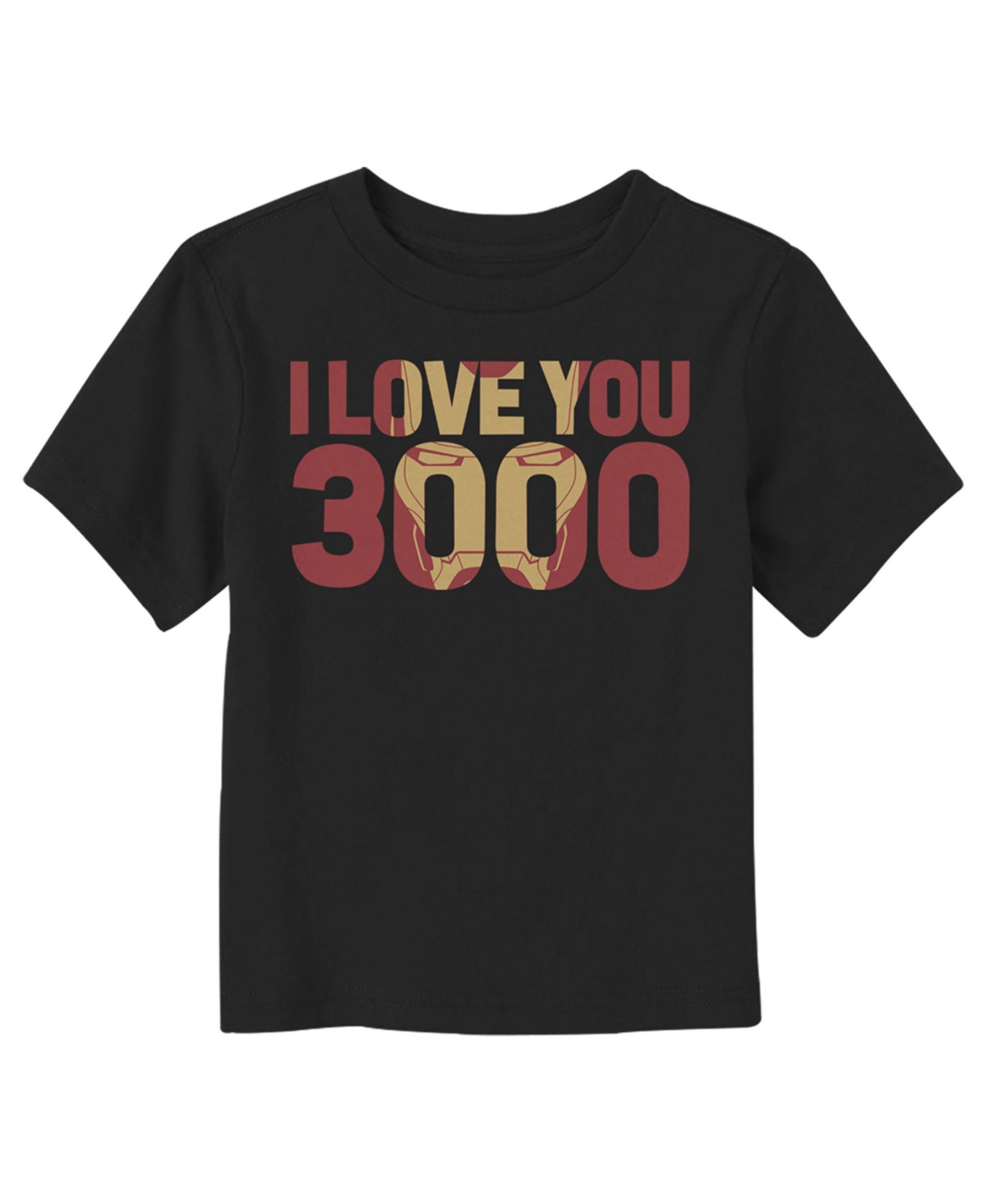 Marvel Toddler's  Iron Man Love 3000 Mask Unisex T-shirt In Black