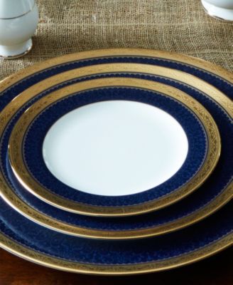 Odessa Cobalt Gold Set of 4 Bread & Butter/Appetizer Plates, 6.50"