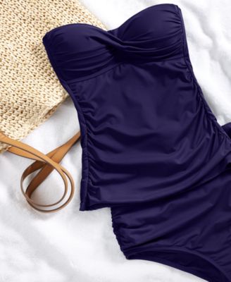 Twist-Front Ruched Tankini Top