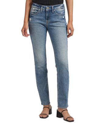 Silver Jeans Co. Women's Suki Mid-Rise Straight-Leg Jeans - Macy's