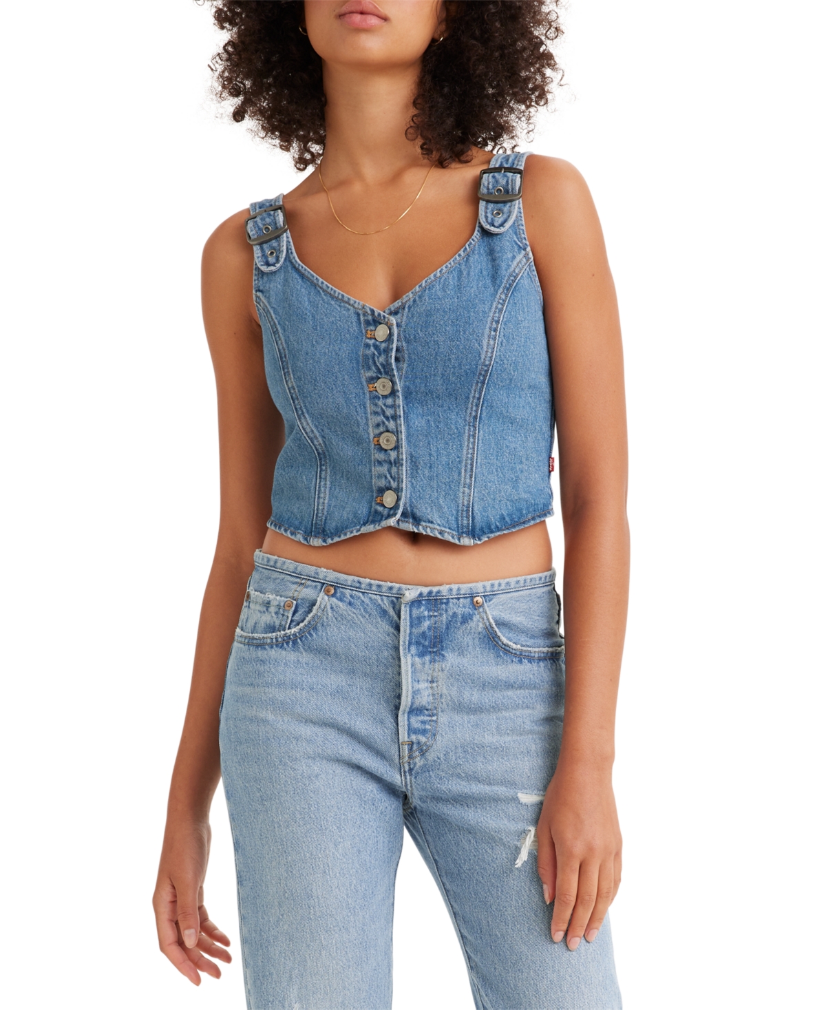Levi's Blue Charlie Denim Tank Top In Im Never Wrong