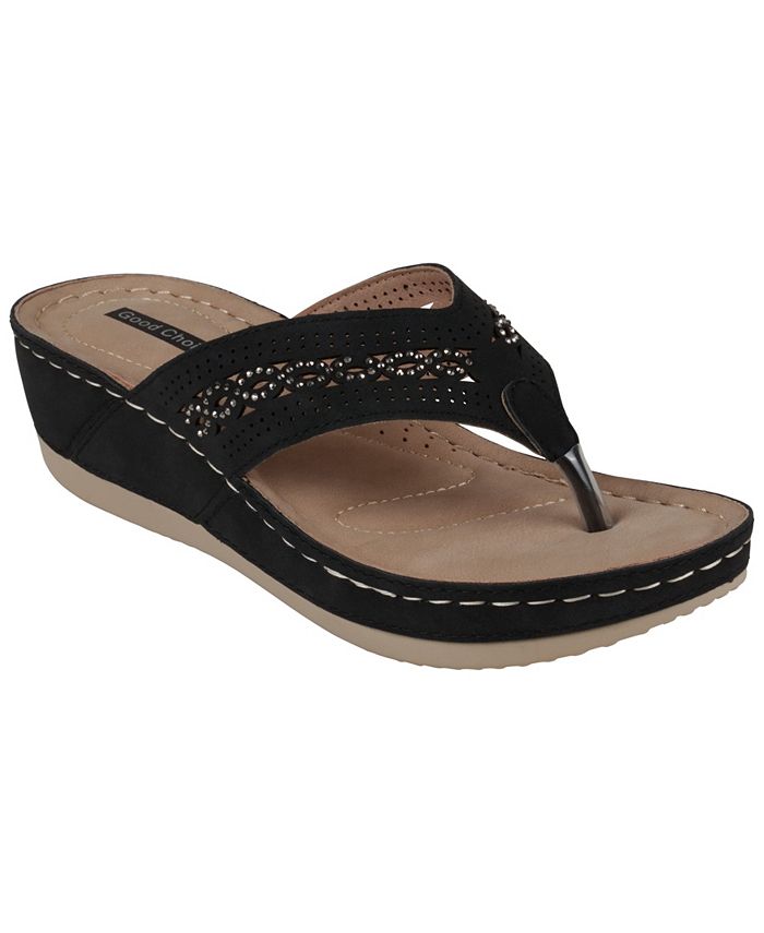 GC Shoes Women's Bari Thong Wedge Sandals - Macy's