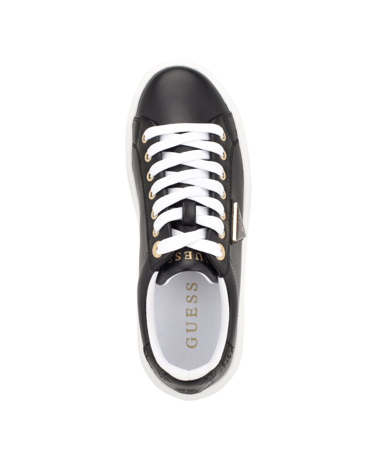 Guess Women's Denesa Treaded Platform Lace-up Sneakers In Black