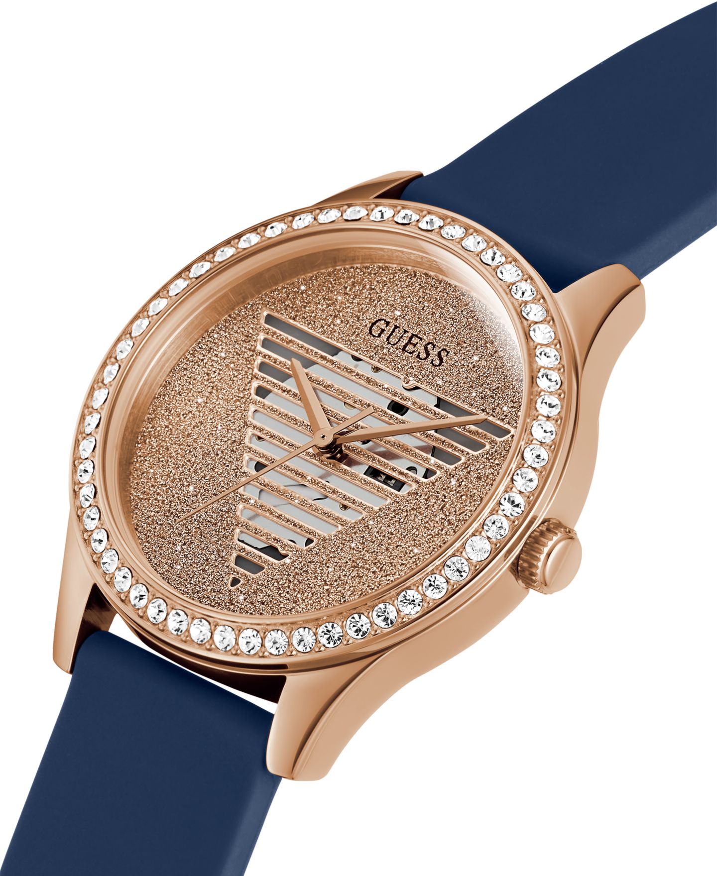 Женские часы GUESS Analog Blue Silicone Watch 38mm — фото 4