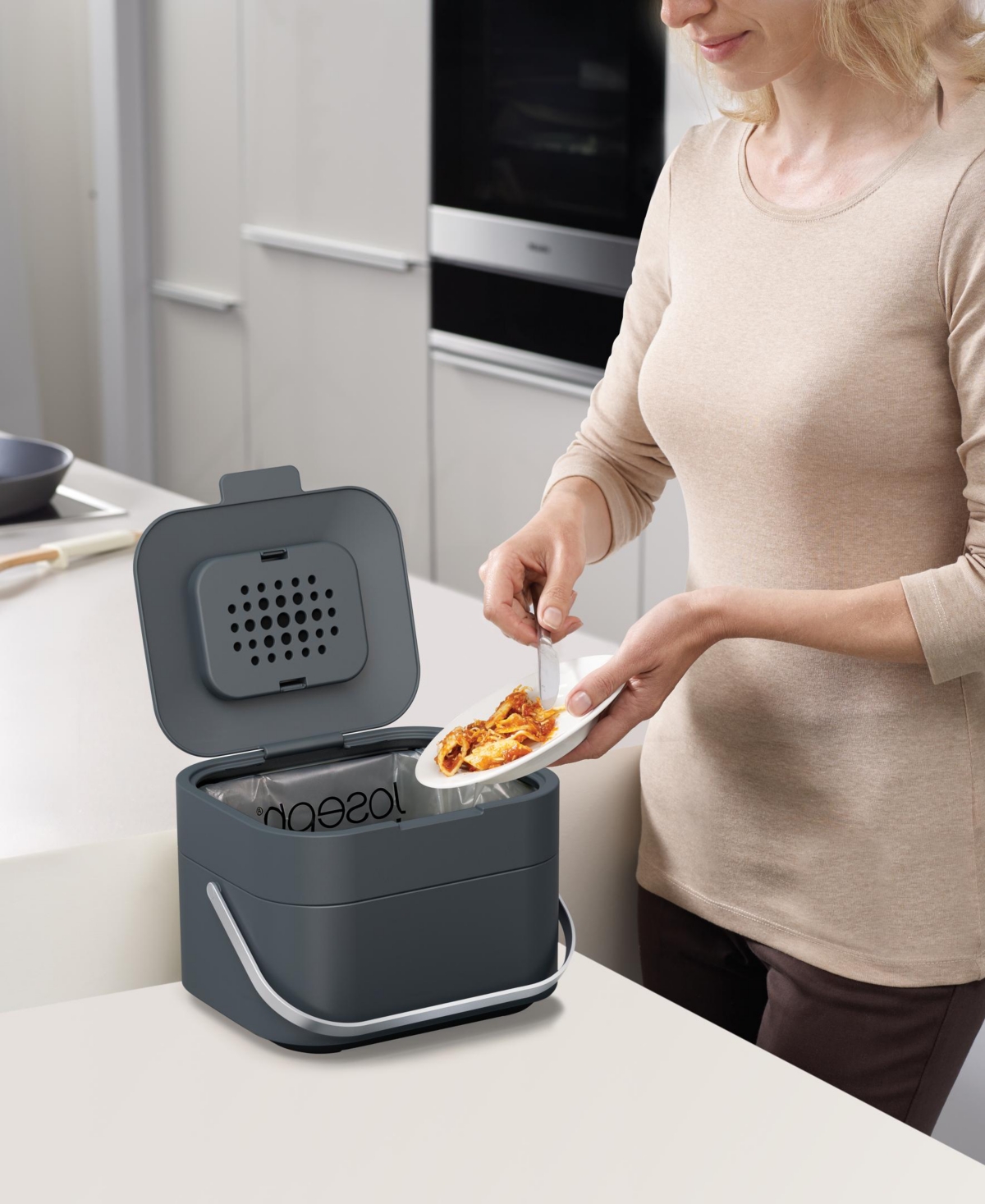 Joseph Joseph Stack 4 Food Waste Caddy With Odor Filter In Gray