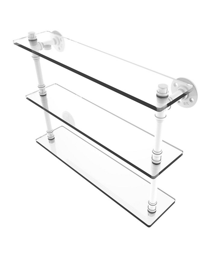 Allied Brass Triple Glass Shelf - 22 Inch, Oil Rubbed Bronze, Wall Mount Bathroom Or Office Shelving