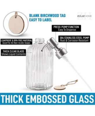Easy Press Pump Clear Glass Hand Soap Dispenser for Bathroom