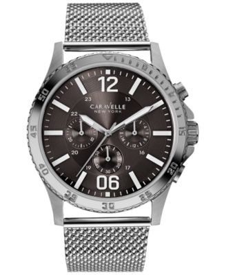Caravelle New York - Men's Chronograph Stainless Steel Mesh Bracelet Watch 44mm 43A129